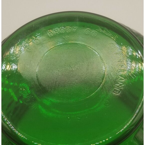 E O Brody USA Emerald Green Glass Planter Bowl Fish Scale Pattern G100 Vintage - Picture 7 of 9